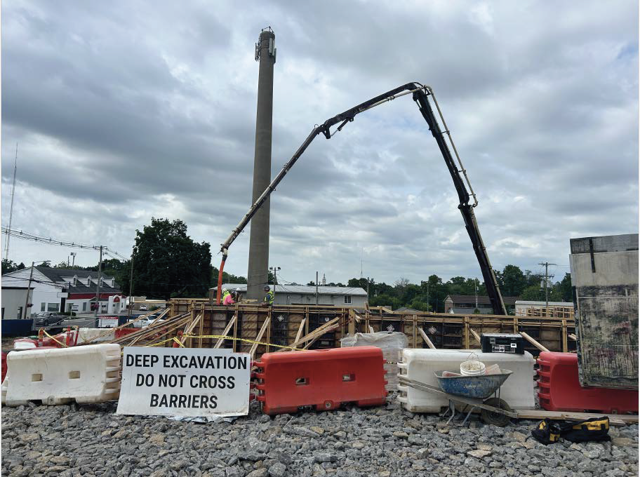 Crane working on construction site